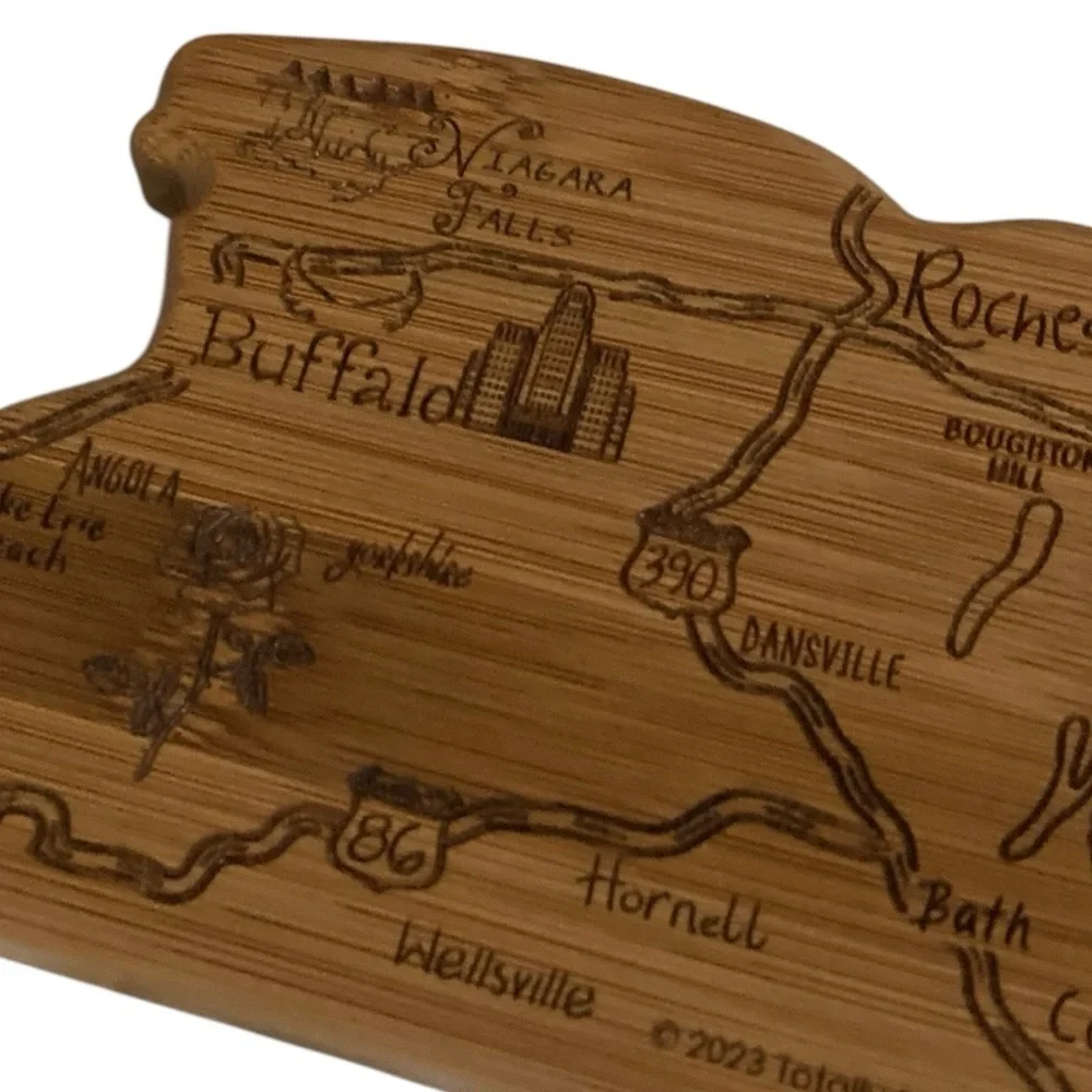 Totally Bamboo Destination New York State Shaped Bamboo Cutting Board - Picture 4 of 8